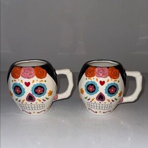 Day of the Dead Skull Mugs - Set of 2
